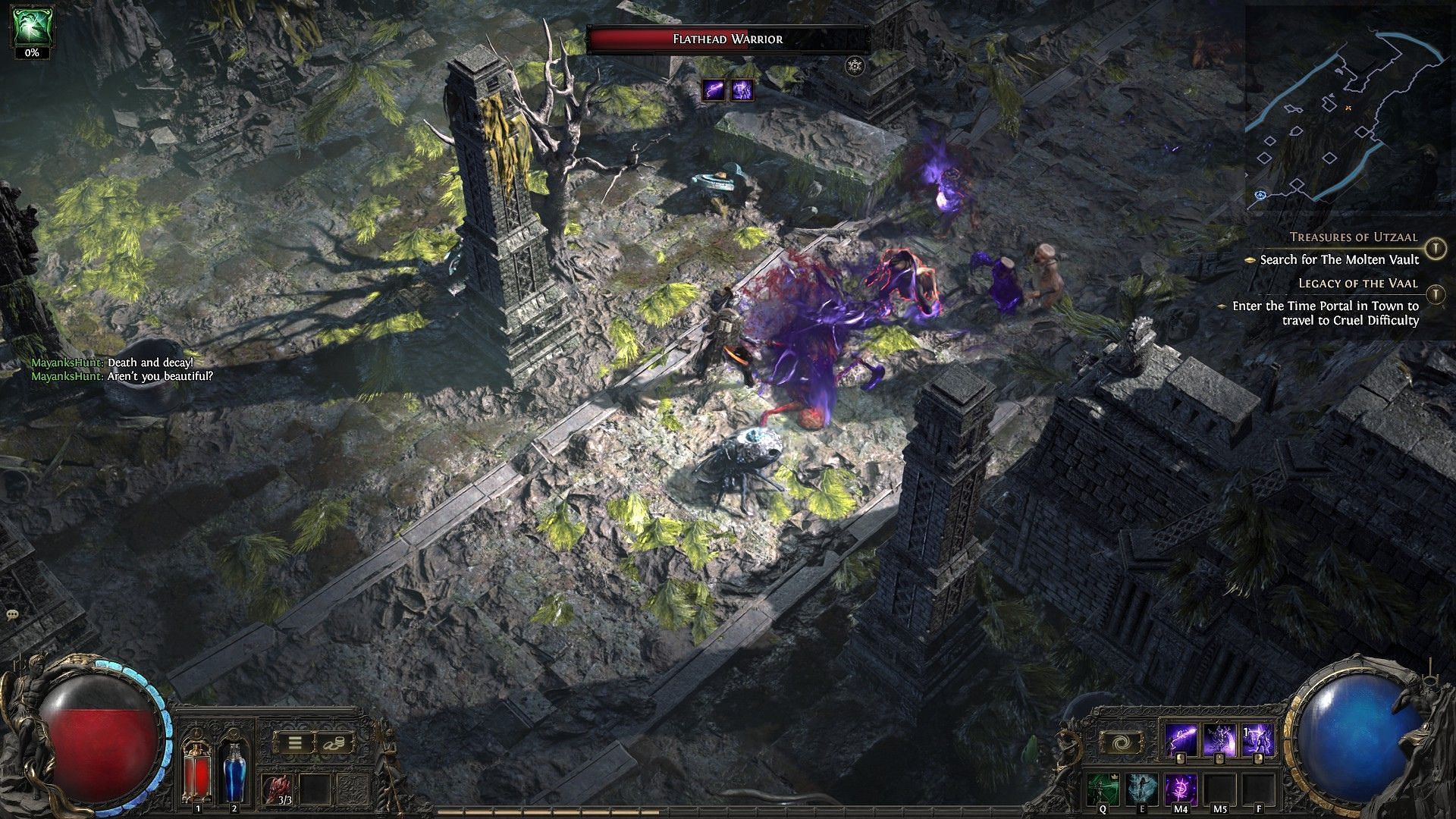 Path of Exile 2 - Essence Drain in action (Image via Grinding Gear Games)